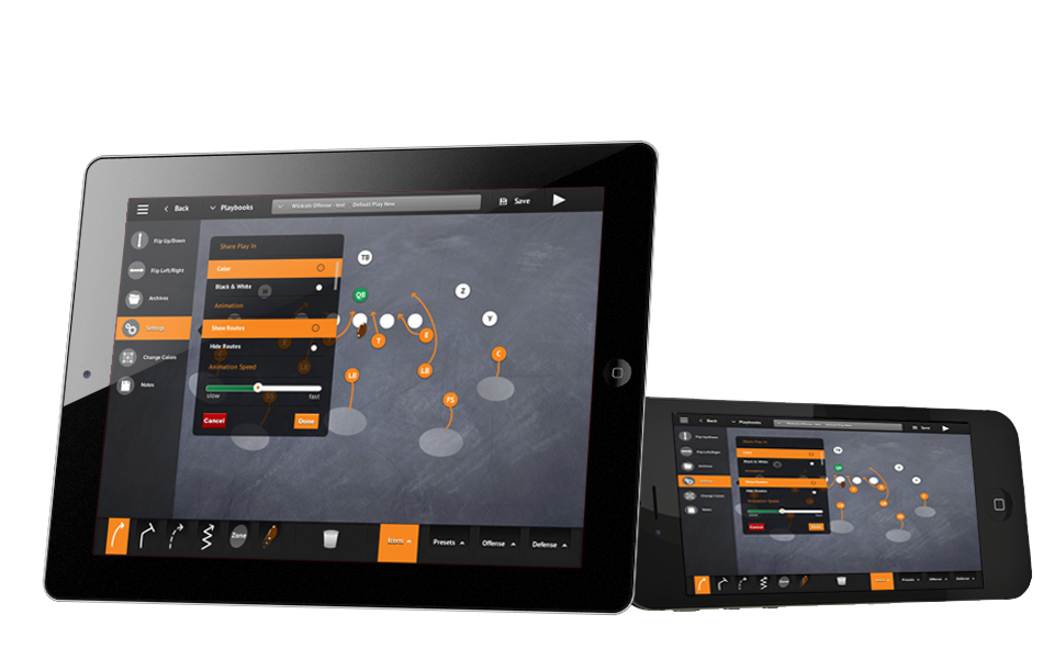 CoachMe® Football on tablet and phone