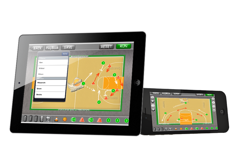 CoachMe® Basketball on tablet and phone